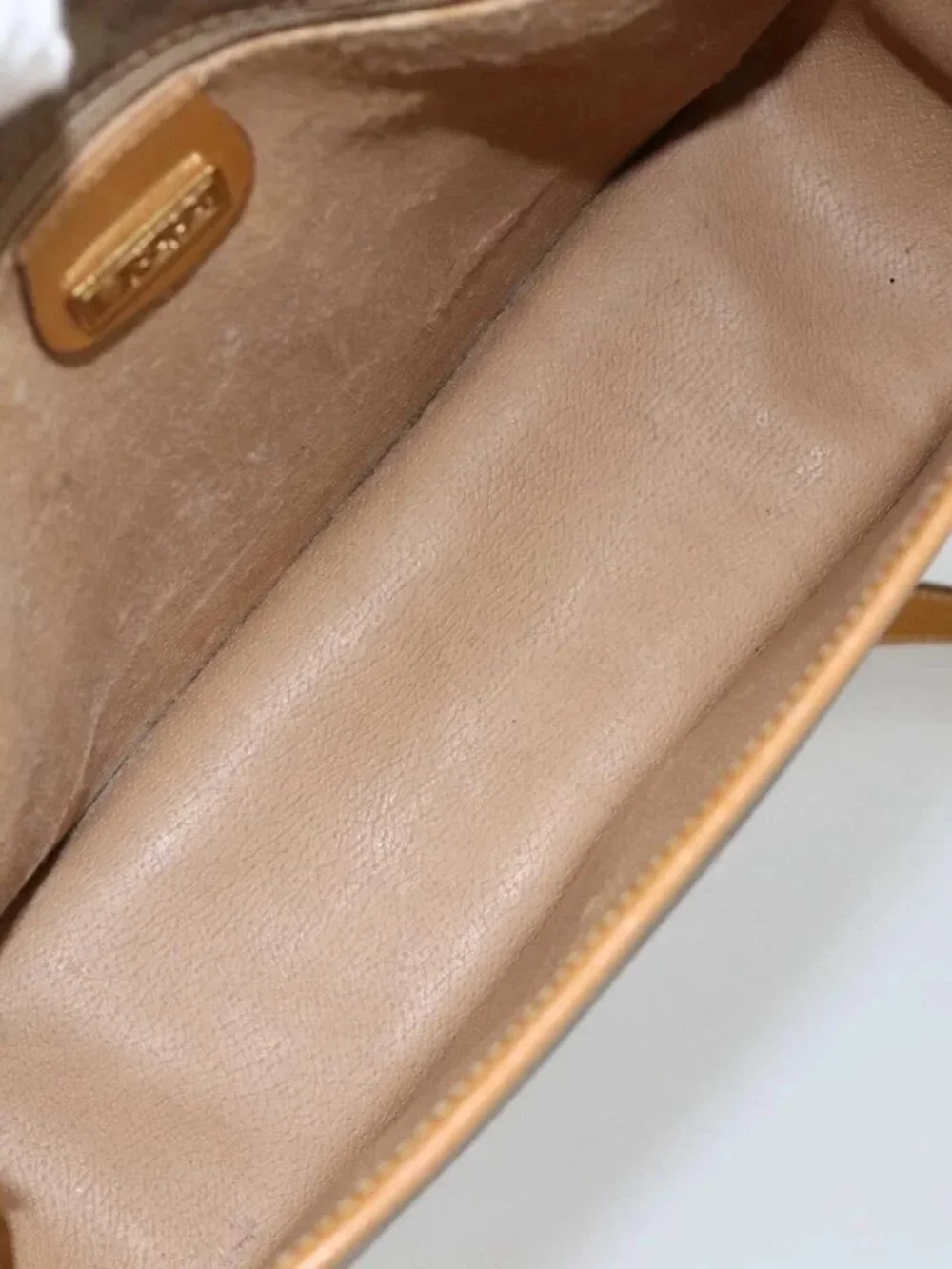 GUCCI Micro GG Supreme Shoulder Bag PVC Beige Gold 001 904 0915 Auth ka3456